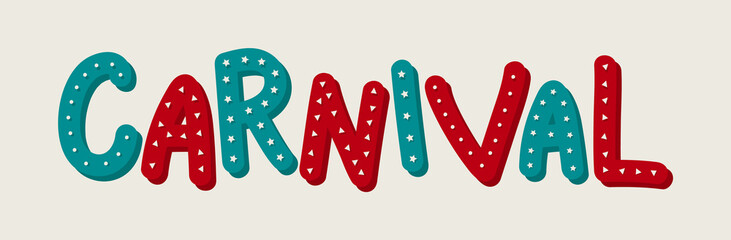 Concept of hand drawn Carnaval calligraphy. Vector