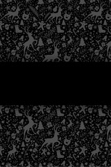 Template of Christmas card with festive elements. Vector