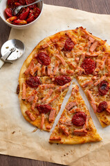 Freshly cooked homemade pizza