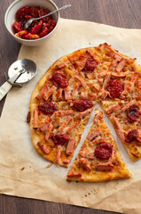 Freshly cooked homemade pizza