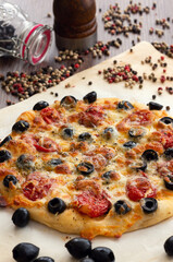 Freshly cooked homemade pizza