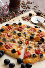 Freshly cooked homemade pizza