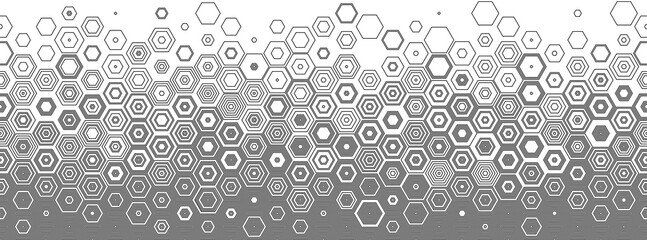 Hexagonal abstract seamless background. Vector geometric background with fade linear hexagons
 - obrazy, fototapety, plakaty
