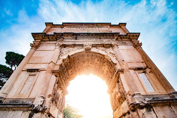 Sun at the portal in Rome