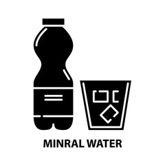 minral water icon, black vector sign with editable strokes, concept illustration