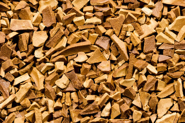 Instant coffee texture, soluble Arabica granules, macro shot, caffeine product, food and drink industry, natural abstract background, selective focus 