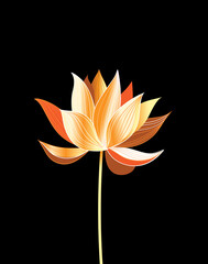 Illustration of a beautiful Golden Lotus