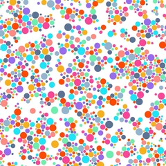 Multicolour polka dot seamless pattern 