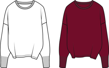 flat sketch vector sweater design.