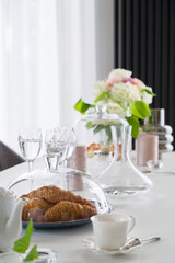 Close-up on dining table set