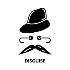 disguise icon, black vector sign with editable strokes, concept illustration