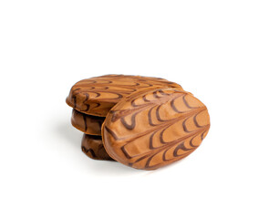 Oval Shortbread Biscuit Coated in Milk and Dark Chocolate