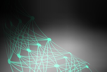 Dark Gray vector backdrop with artificial intelligence data.