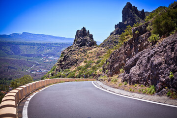 Road in the rocky mountains, Canary Islands, Spain