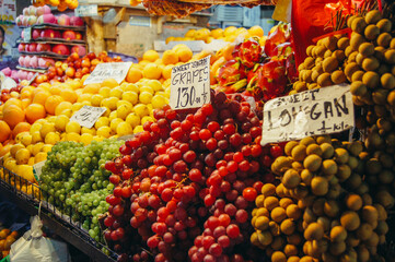 a market with fruits