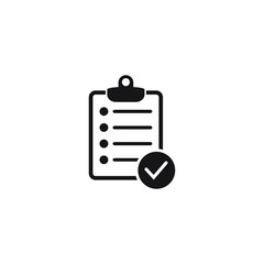 Clipboard with checklist icon, symbol for web site and app design. Vector illstration.