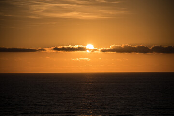 Dusk and sunset over the sea