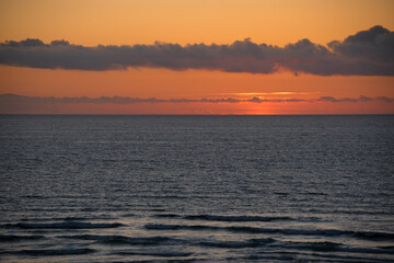 Dusk and sunset over the sea