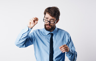 male financier cryptocurrency e-commerce economy technology work