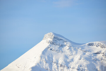 Scenic winter landscape with snow and ice