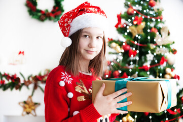 christmas girl with gift