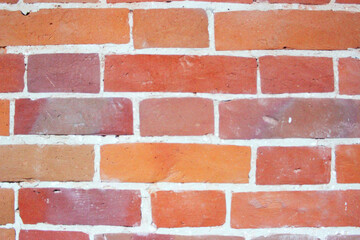 Abstract red brick wall texture depicting in paint colors on an old brick wall. red brick wall background pattern. Painted brick wall in red empty space for your design