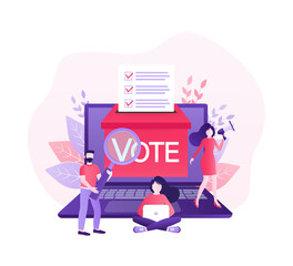 Cartoon icon. Cartoon character. Flat vote people for concept design. Poster design.