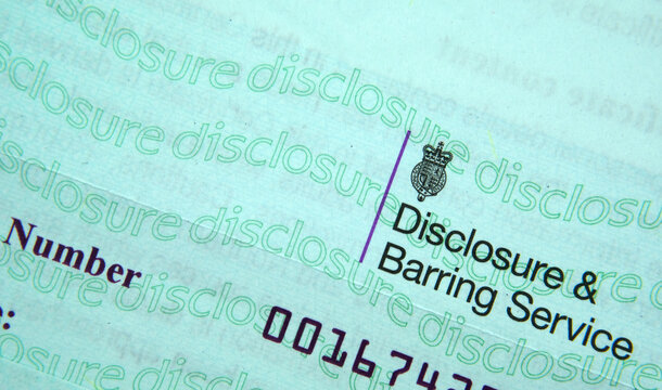 Stafford / UK - January 17 2020: Authentic Disclosure & Barring Service Certificate. DBS Check In The UK Prevent Unsuitable People From Working With Vulnerable Groups, Including Children.