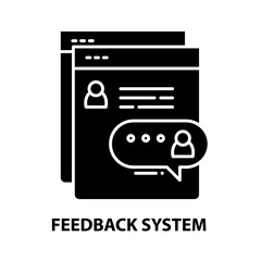 feedback system icon, black vector sign with editable strokes, concept illustration