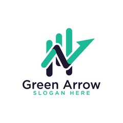 Green Arrow, Creative innovation rapid growth icon simple elements logo