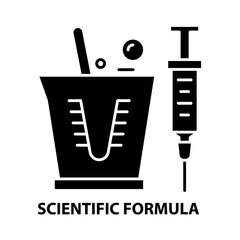 scientific formula icon, black vector sign with editable strokes, concept illustration