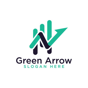 Green Arrow, Creative Innovation Rapid Growth Icon Simple Elements Logo