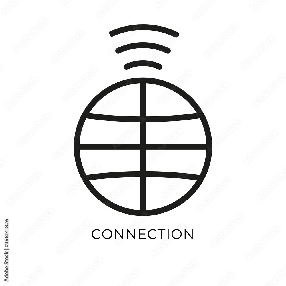 Poster global wireless internet connection vector icon. filled flat sign for mobile concept and web design.