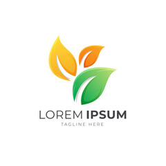 Colorful abstract gradient logo template vector