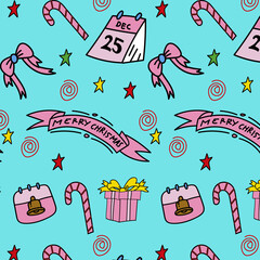 seamless pattern doodle christmas