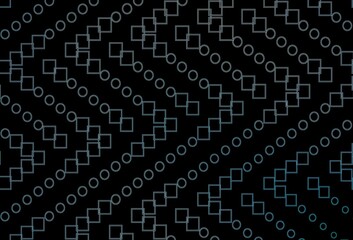 Dark BLUE vector pattern with crystals, rectangles.