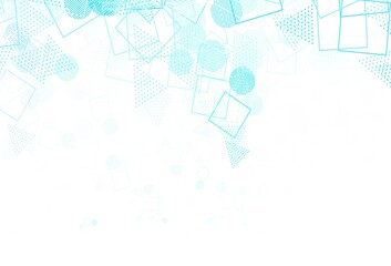 Fototapeta premium Light Blue, Green vector template with crystals, circles, squares.