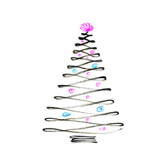 christmas tree hand drawn sketch