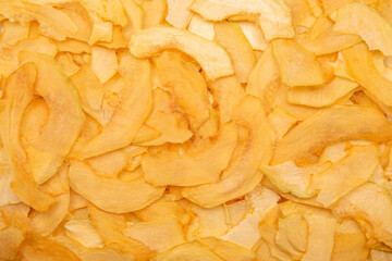 texture and background of dried melon slices. fruits and vitamins. Healthy food.