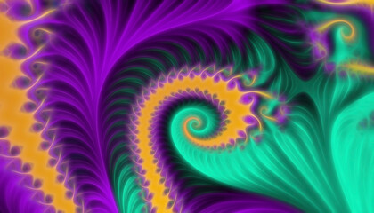 Abstract neon fractal futuristic background