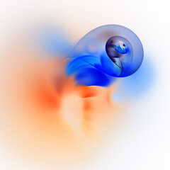 3D illustration of abstract fractal for creative design looks like glare spheres.