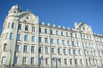 MOSCOW, RUSSIA - October 11, 2018: View to the historical building near Aleksandrovskiy Sad (garden) in the center of the city