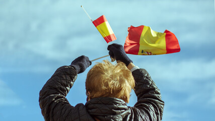 Banderines en el día de la constitución