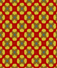 yellow floral geometric pattern