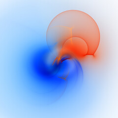 3D illustration of abstract fractal for creative design looks like glare spheres.