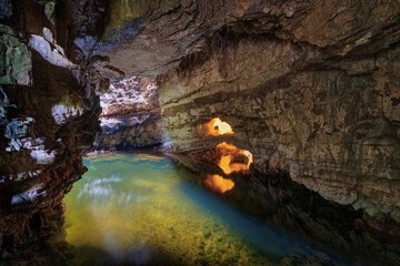 Smoo Cave in Northern Scotland taken in August 2020