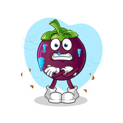 Obraz premium mangosteen cold illustration. character vector