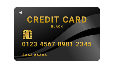 キャッシュレスで決済ができるブラッククレジットカードのイラスト。