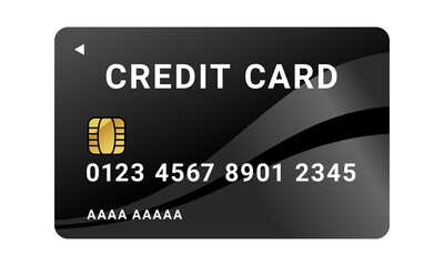 キャッシュレスで決済ができる黒色のクレジットカードのイラスト。