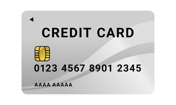 キャッシュレスで決済ができる銀色のクレジットカードのイラスト。